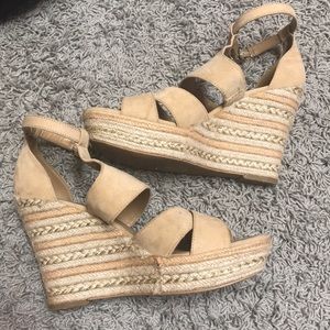 Nine West Nude Wedges! Size 9